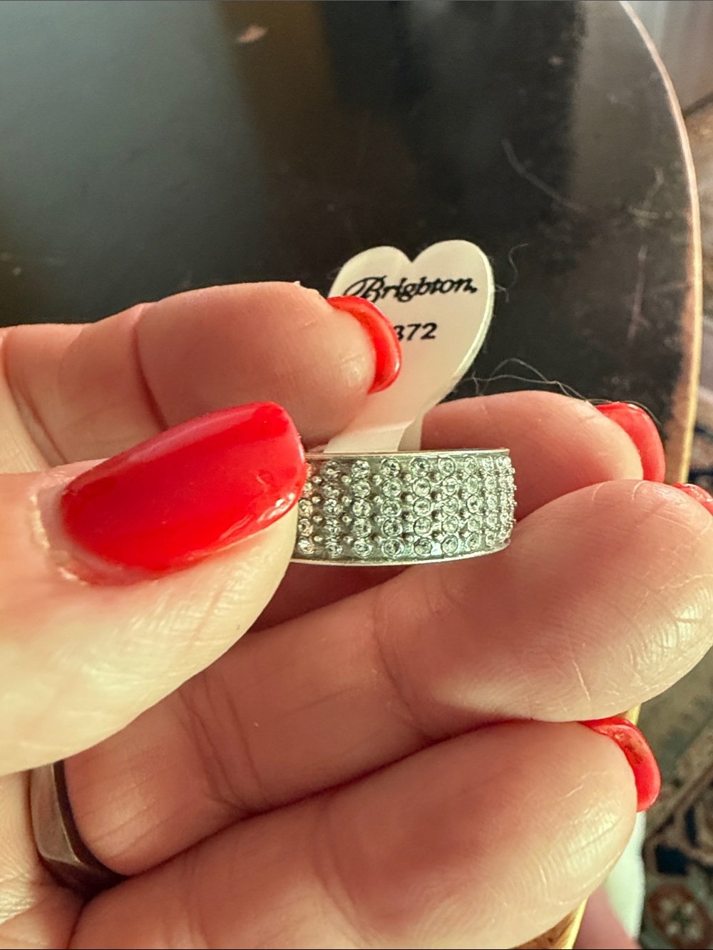 Brighton Silver Multi-Row Crystal Band Ring - Picture 4 of 4